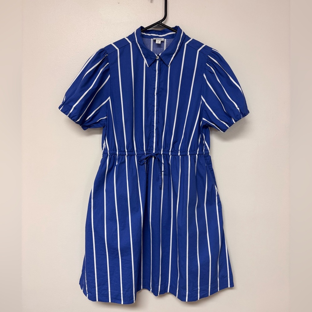 J. Crew Blue and White Striped Shirt Dress - Women’s 12 - Picture 2 of 11